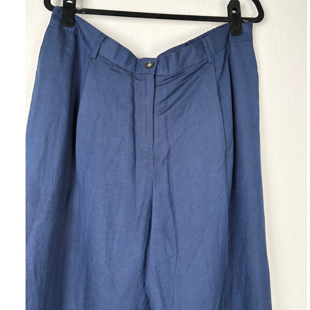 Jessica London Womens Linen Navy Blue Pants Plus Size 20 Elastic Waist Lining - Picture 11 of 13